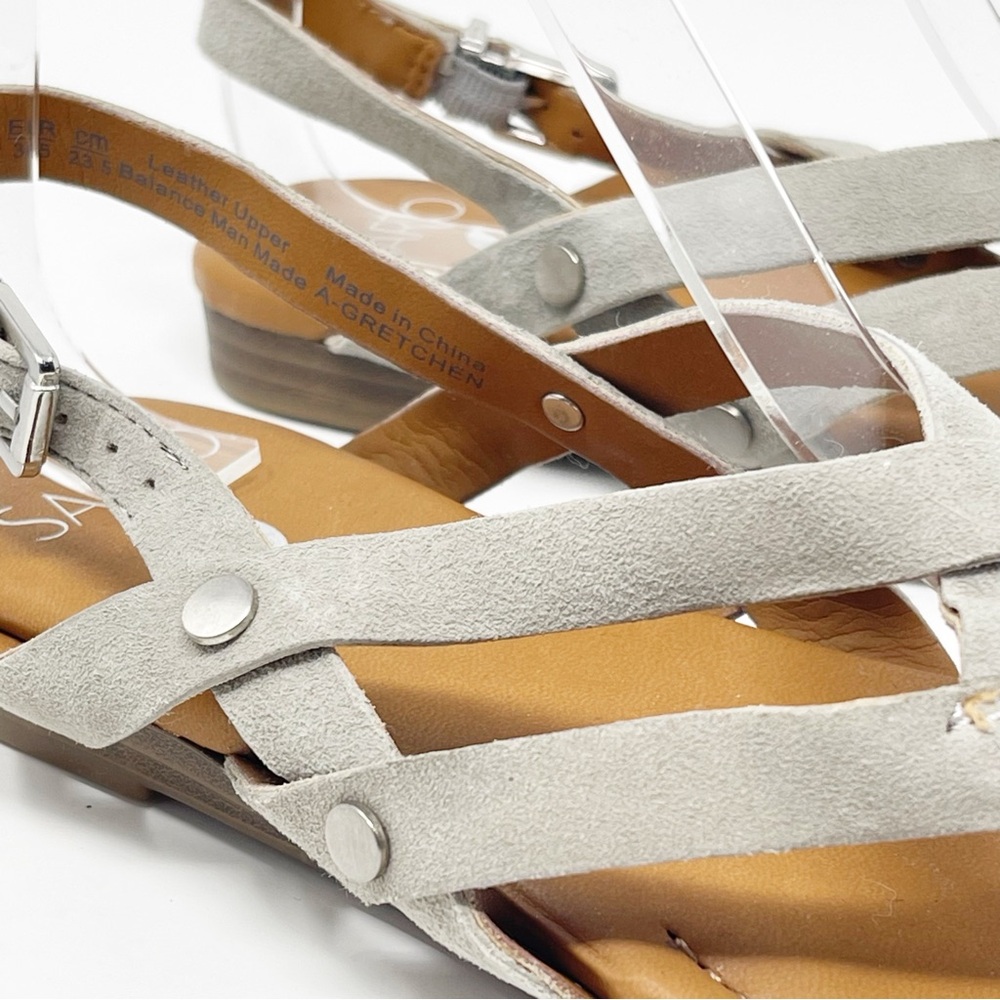 NWOT Franco Sarto Leather A-Gretchen Sandal Vapor Grey Suede Strappy Size 6.5 - Picture 3 of 13